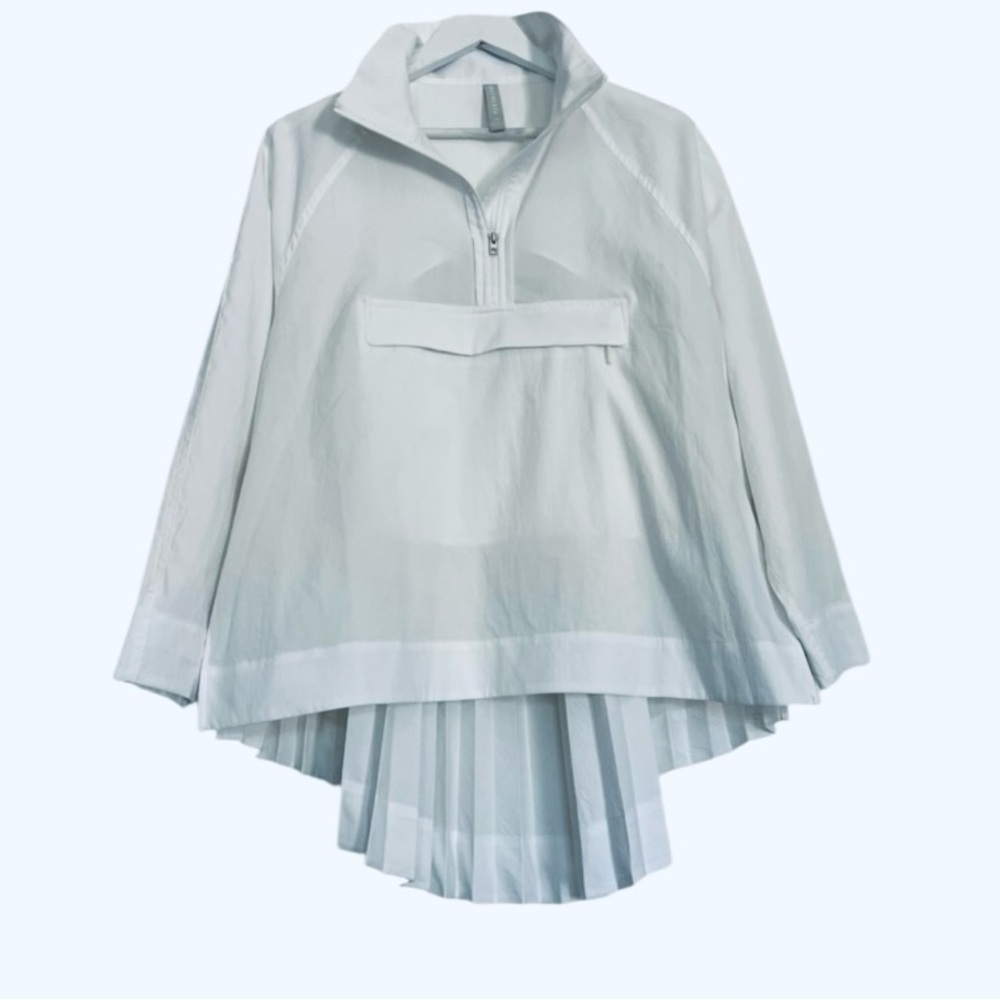 ATHLETA Sojourn Pleated Pullover Top Oversize Crisp White Sz XS,fit like S bride